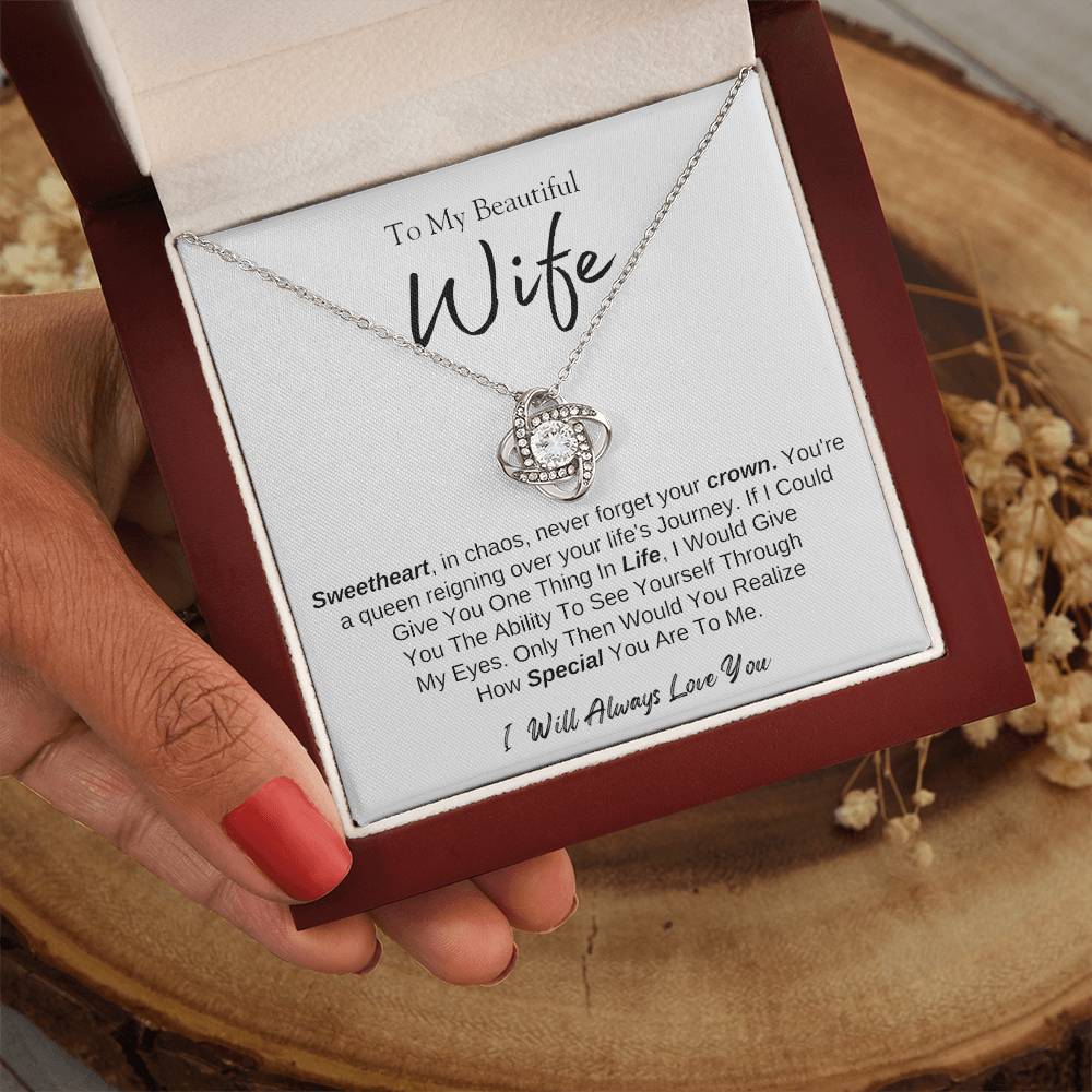 To My Beautiful Wife | Love Knot Necklace | I Will Always Love You