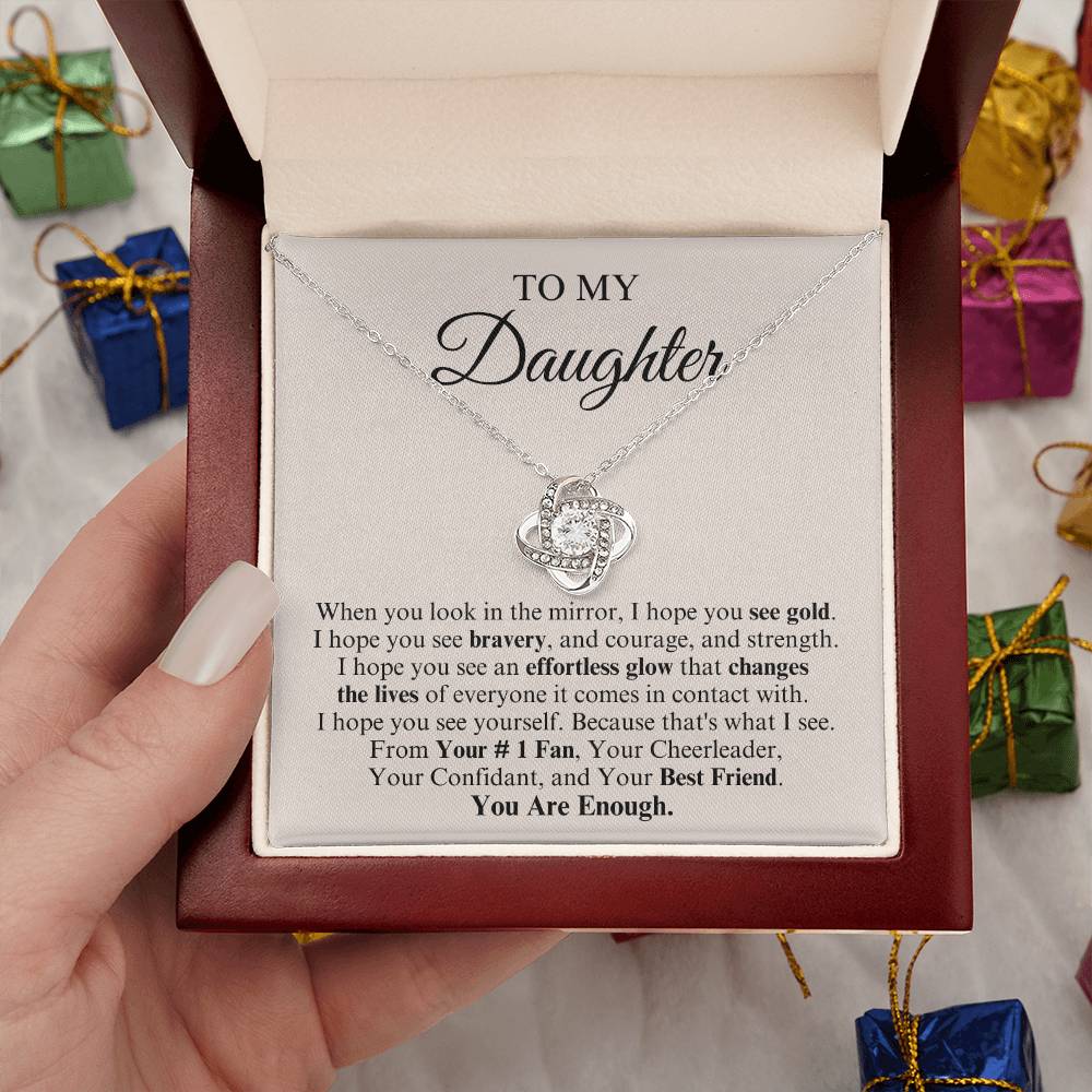 To My Daughter | Love Knot Necklace | You Are Enough