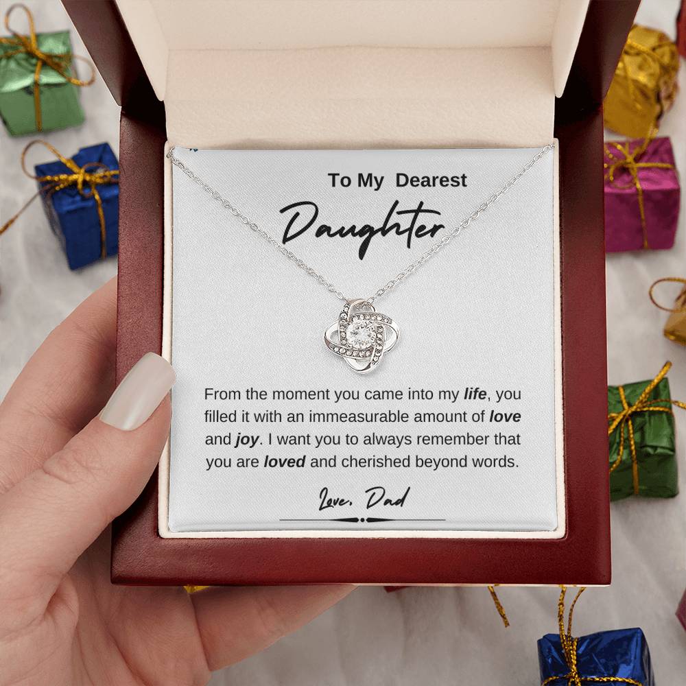 To My Dearest Daughter | Love Knot Necklace | Love Dad