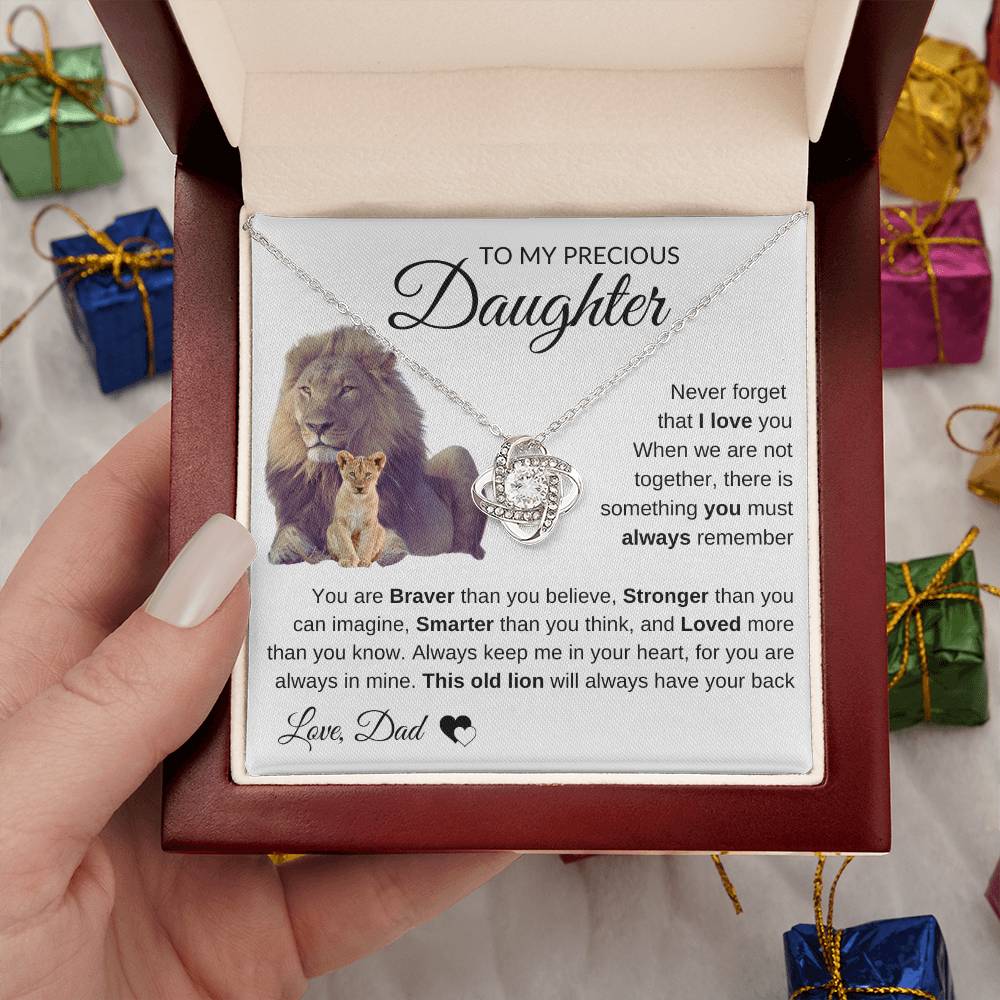 To My Precious Daughter | Love Knot Necklace | Love Dad | Limited Supply