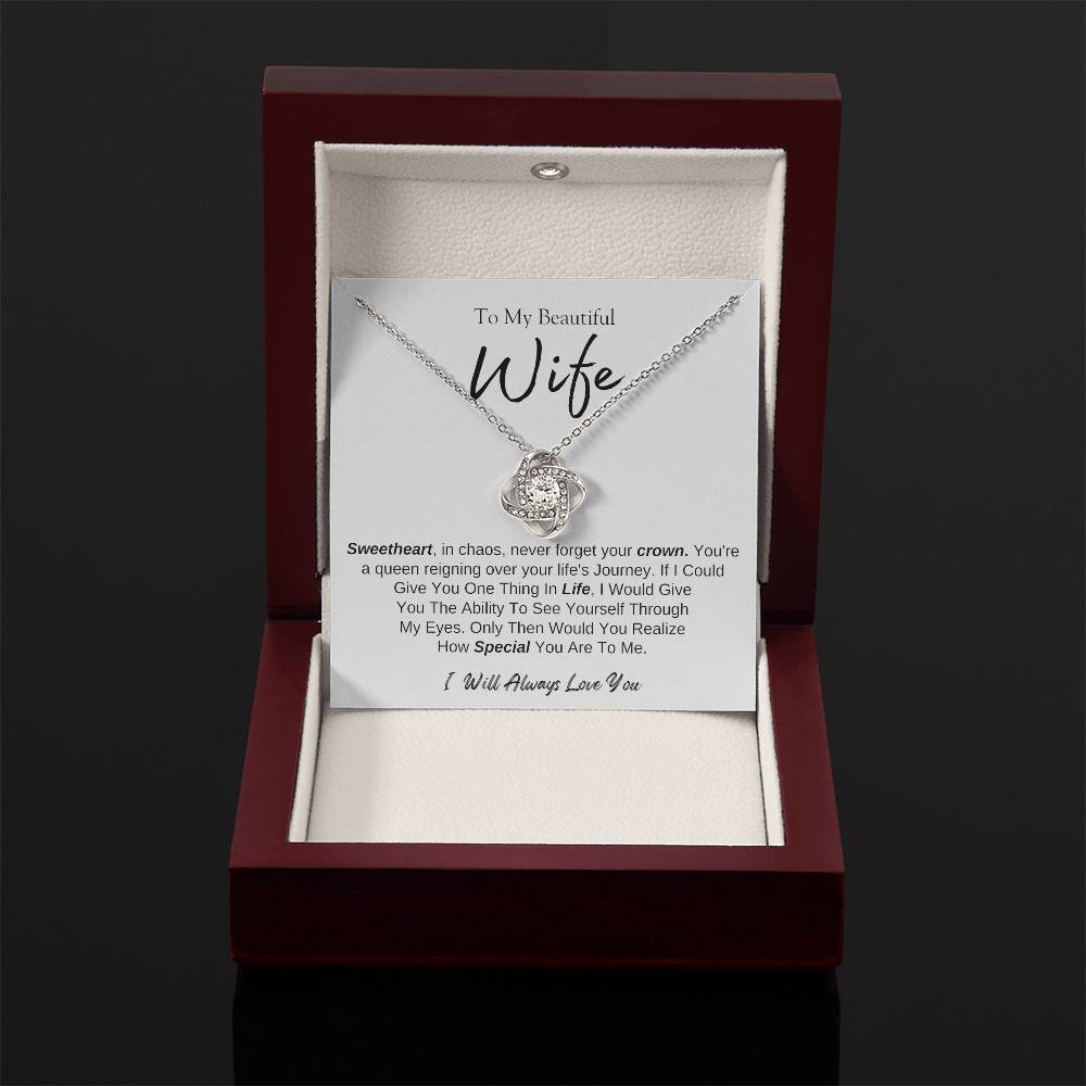 To My Beautiful Wife | Love Knot Necklace | I Will Always Love You