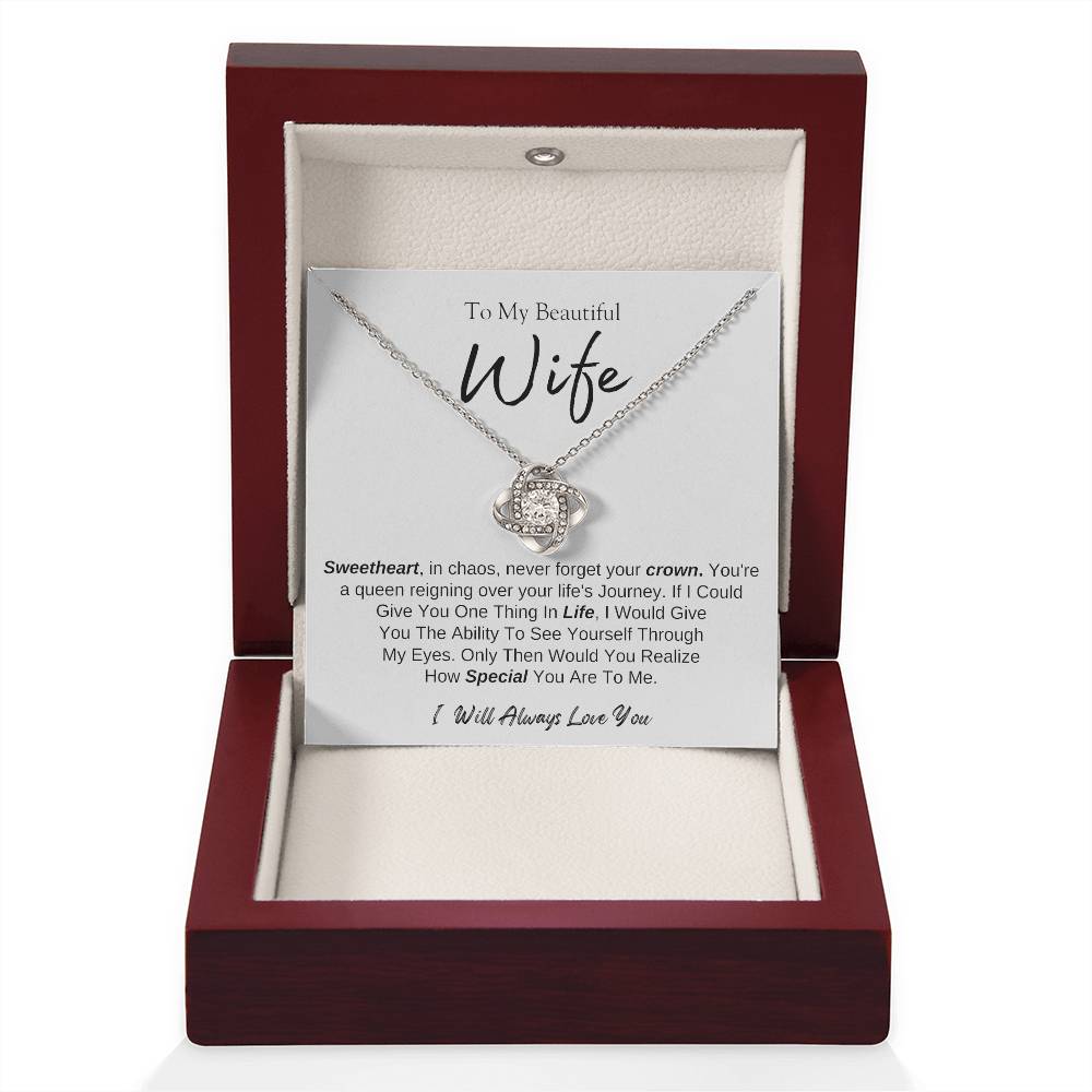 To My Beautiful Wife | Love Knot Necklace | I Will Always Love You