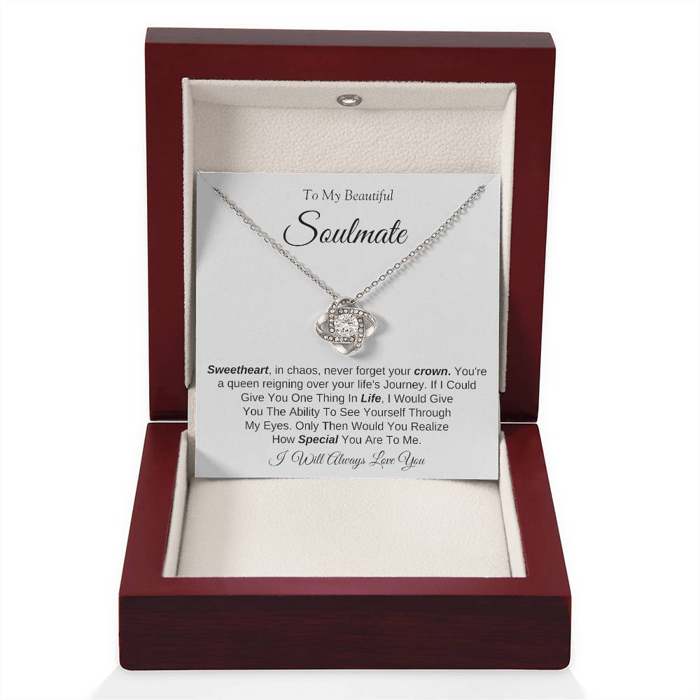 To My Beautiful Soulmate | Love Knot Necklace | I Will Always Love You