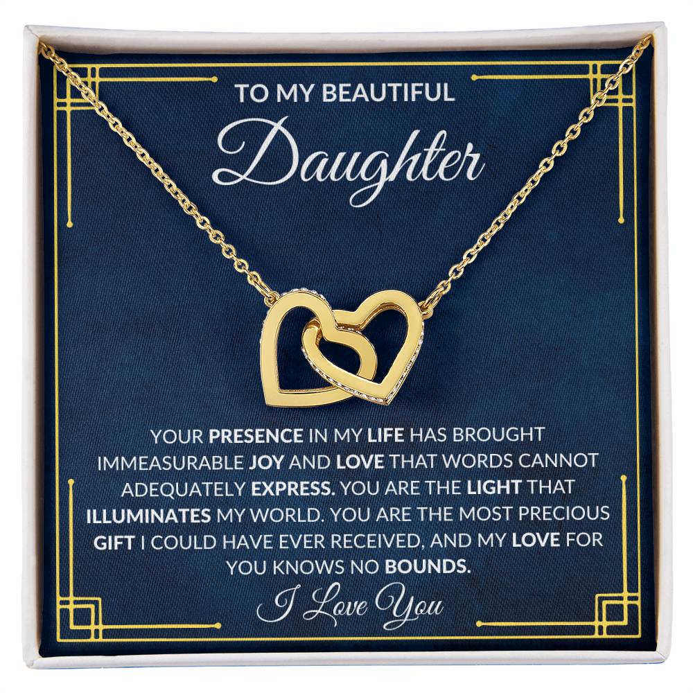 To My Daughter | Interlocking Hearts Necklace | Your Presence In My Life