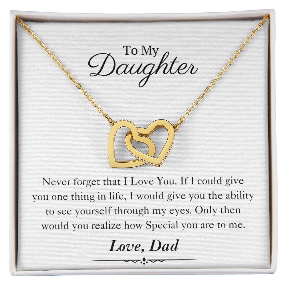 To My Daughter | Interlocking Hearts Necklace | Love Dad | Limited Supply