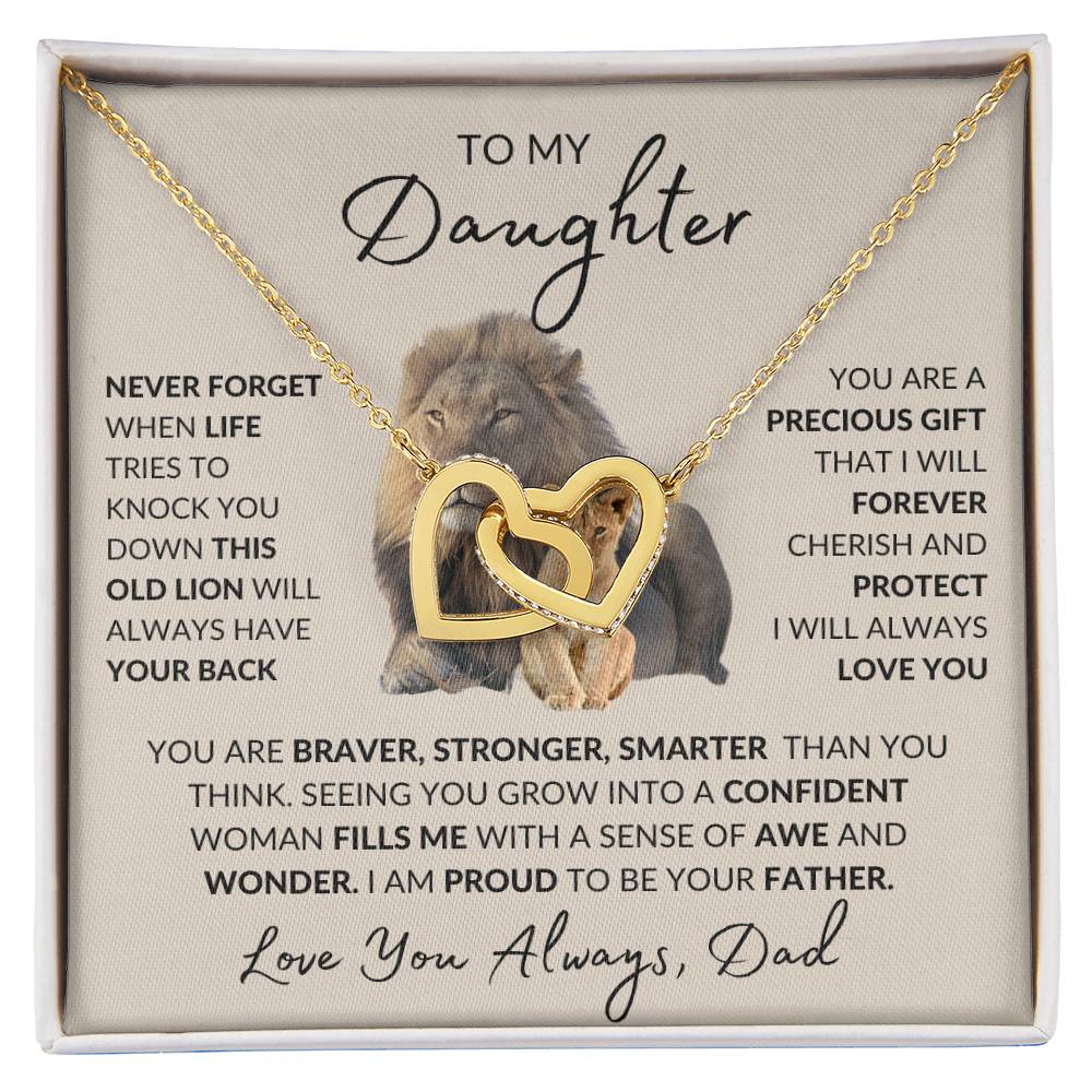 To My Daughter | Interlocking Hearts Necklace | Love Dad | Limited Supply