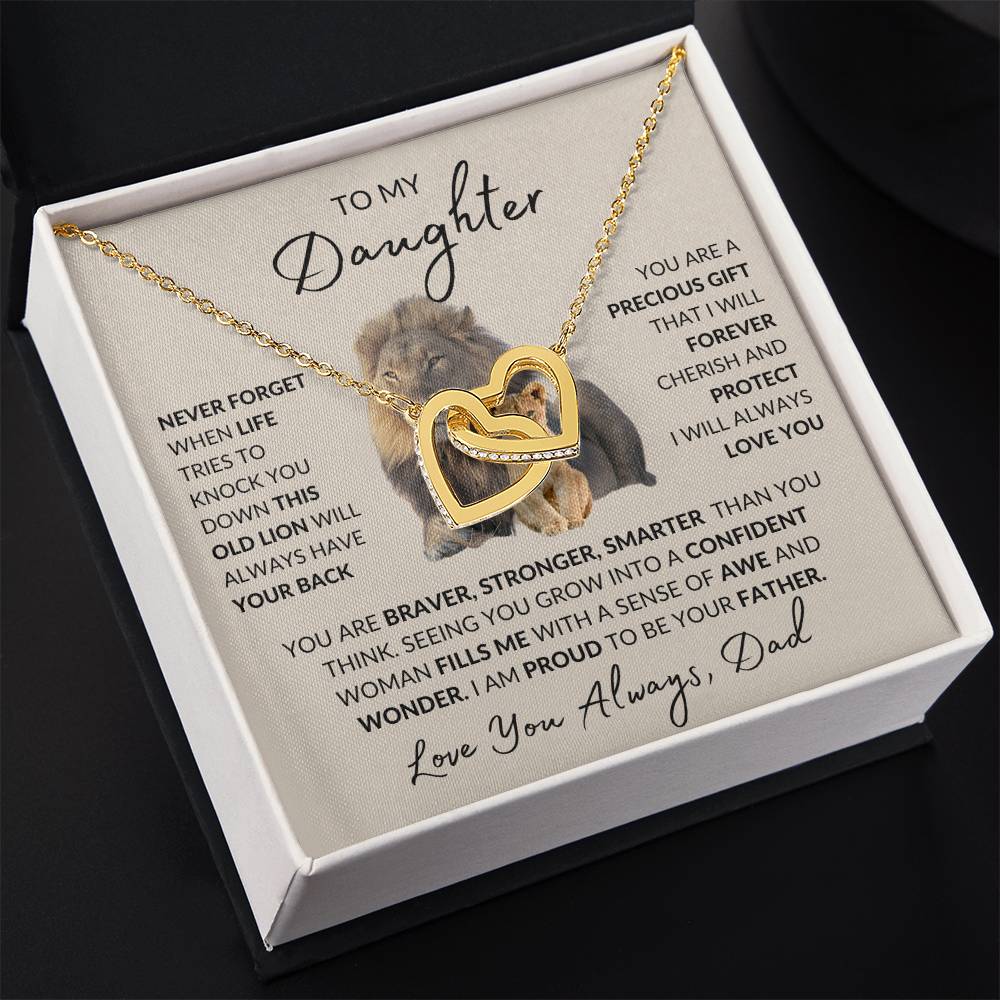 To My Daughter | Interlocking Hearts Necklace | Love Dad | Limited Supply