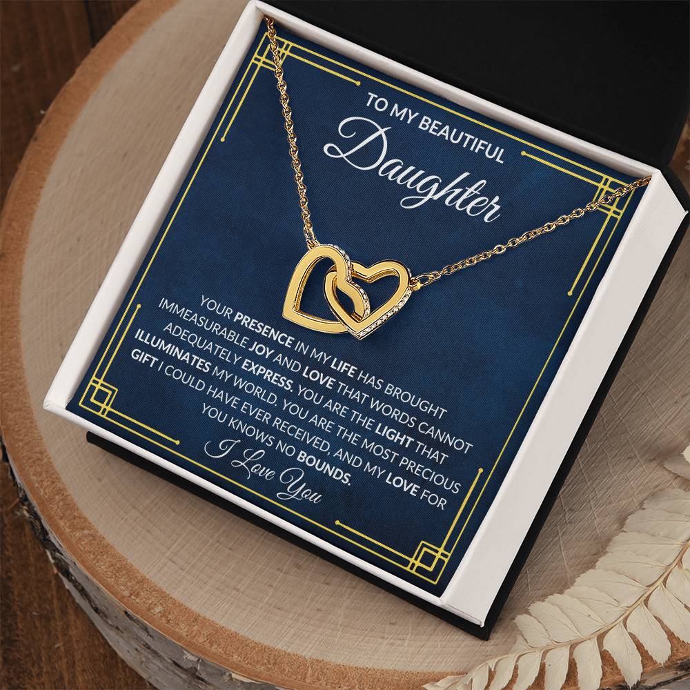 To My Daughter | Interlocking Hearts Necklace | Your Presence In My Life