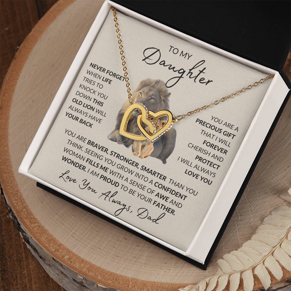 To My Daughter | Interlocking Hearts Necklace | Love Dad | Limited Supply