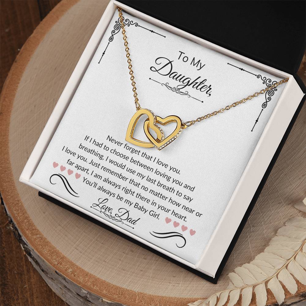 To My Daughter | Interlocking Hearts Necklace | Love Dad | Limited Supply