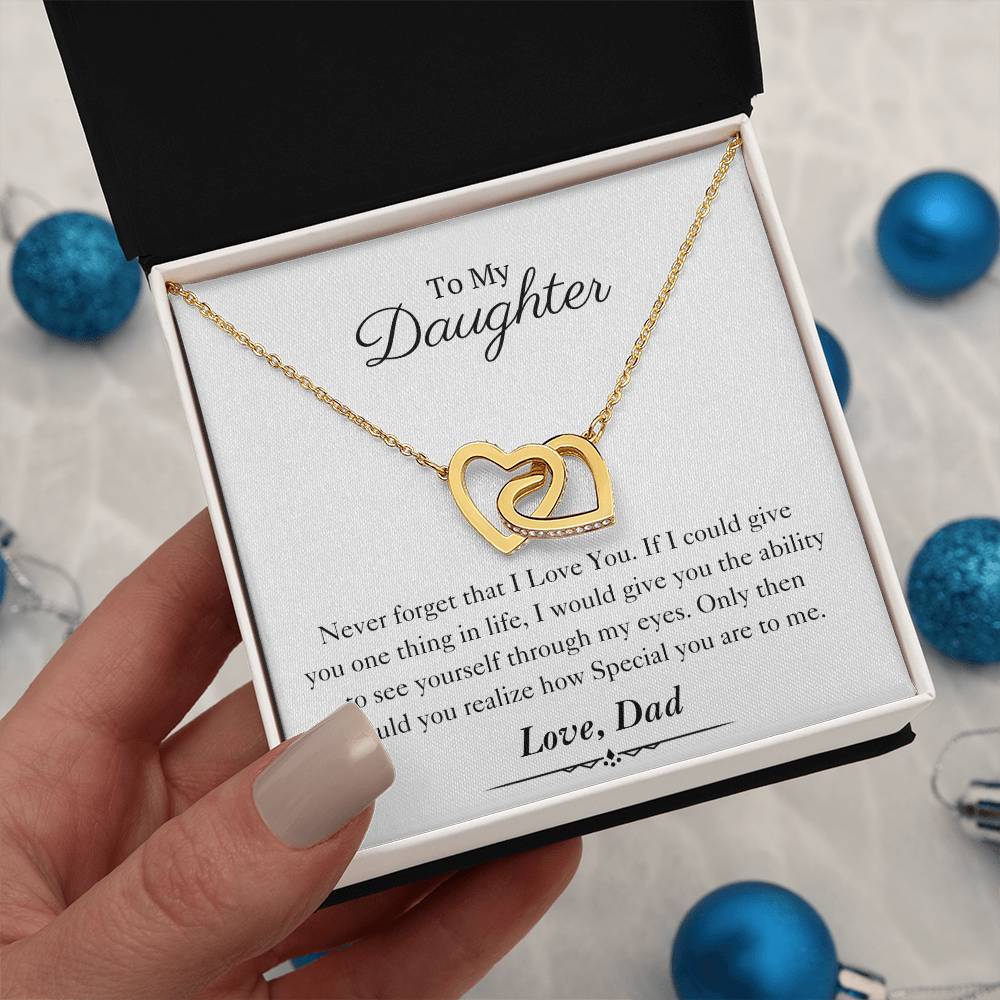 To My Daughter | Interlocking Hearts Necklace | Love Dad | Limited Supply