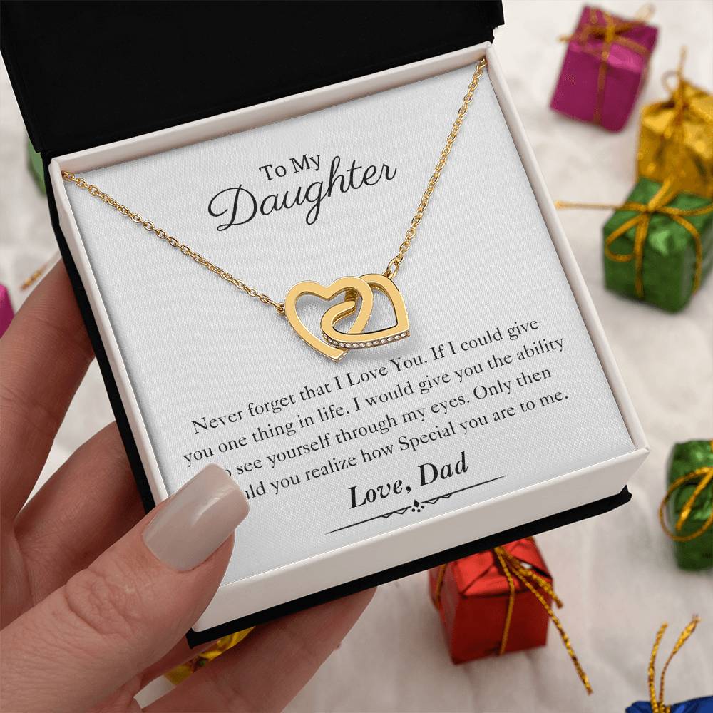 To My Daughter | Interlocking Hearts Necklace | Love Dad | Limited Supply