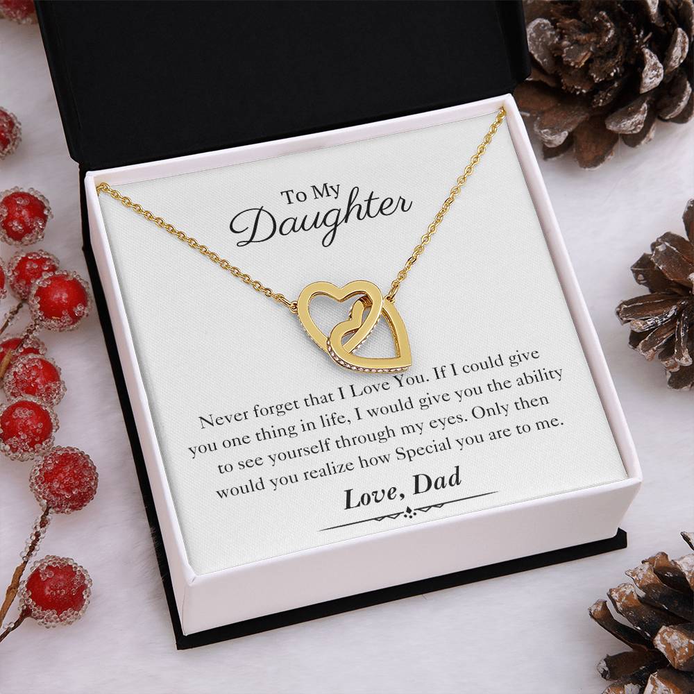 To My Daughter | Interlocking Hearts Necklace | Love Dad | Limited Supply