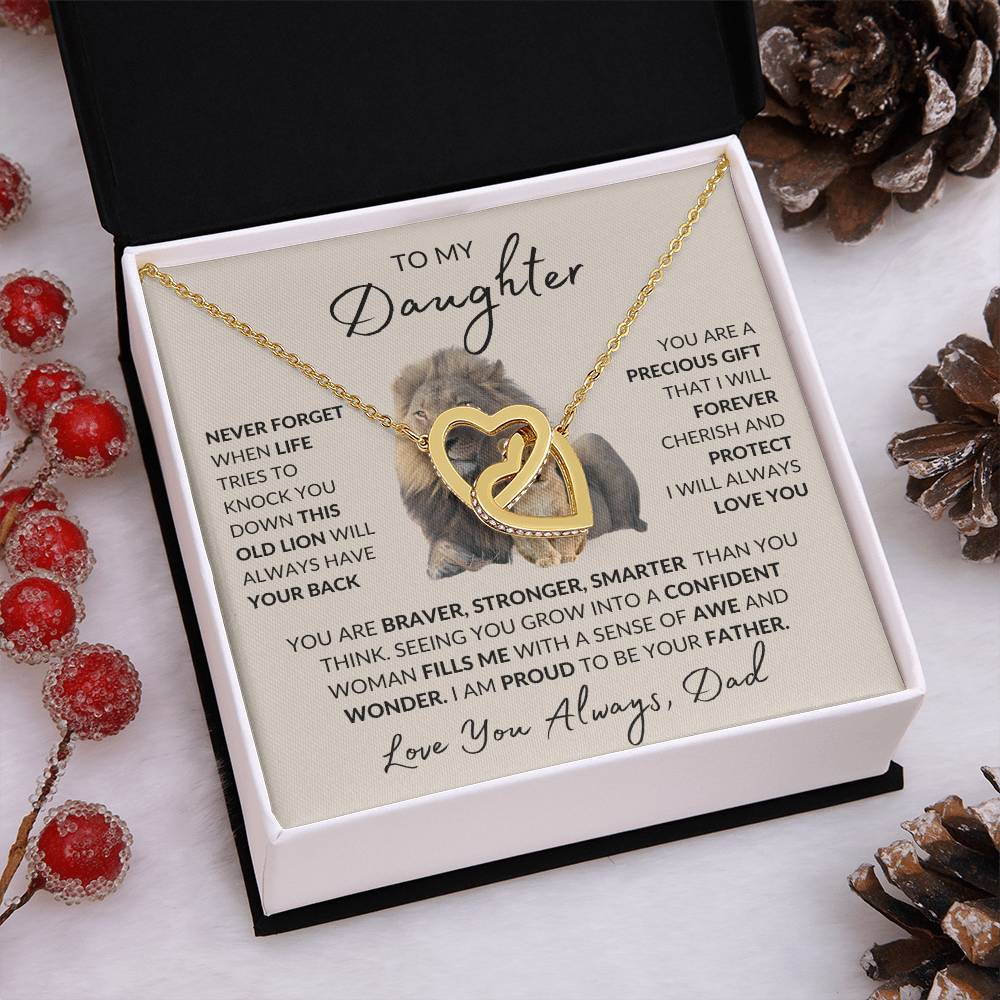 To My Daughter | Interlocking Hearts Necklace | Love Dad | Limited Supply