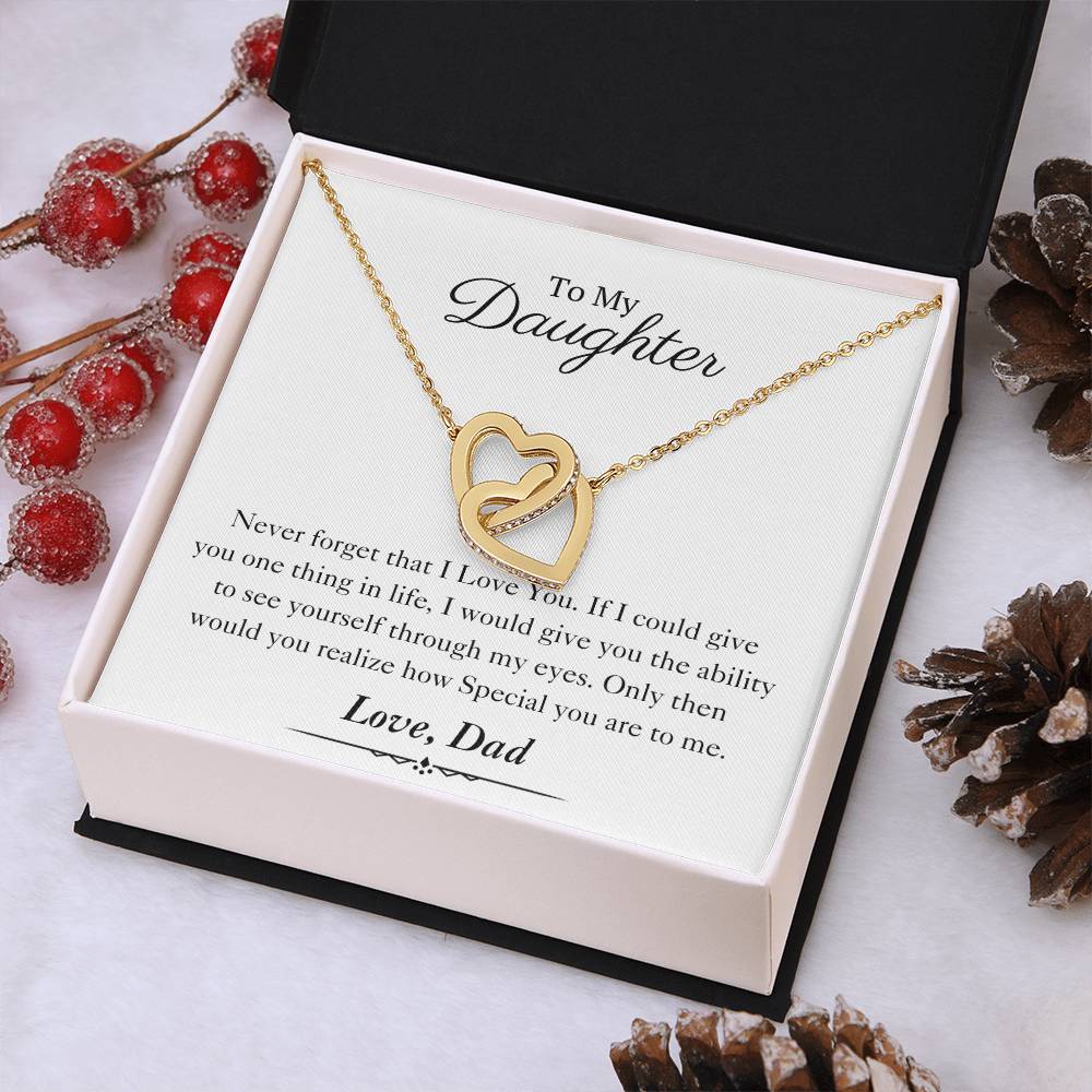 To My Daughter | Interlocking Hearts Necklace | Love Dad | Limited Supply