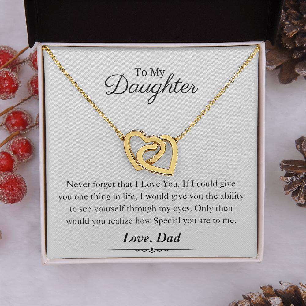 To My Daughter | Interlocking Hearts Necklace | Love Dad | Limited Supply