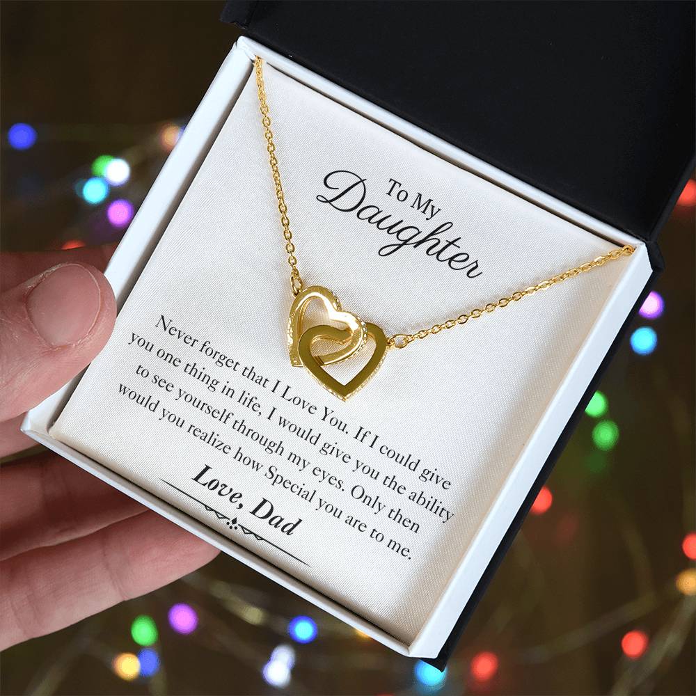 To My Daughter | Interlocking Hearts Necklace | Love Dad | Limited Supply