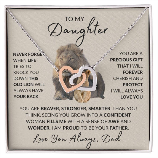 To My Daughter | Interlocking Hearts Necklace | Love Dad | Limited Supply