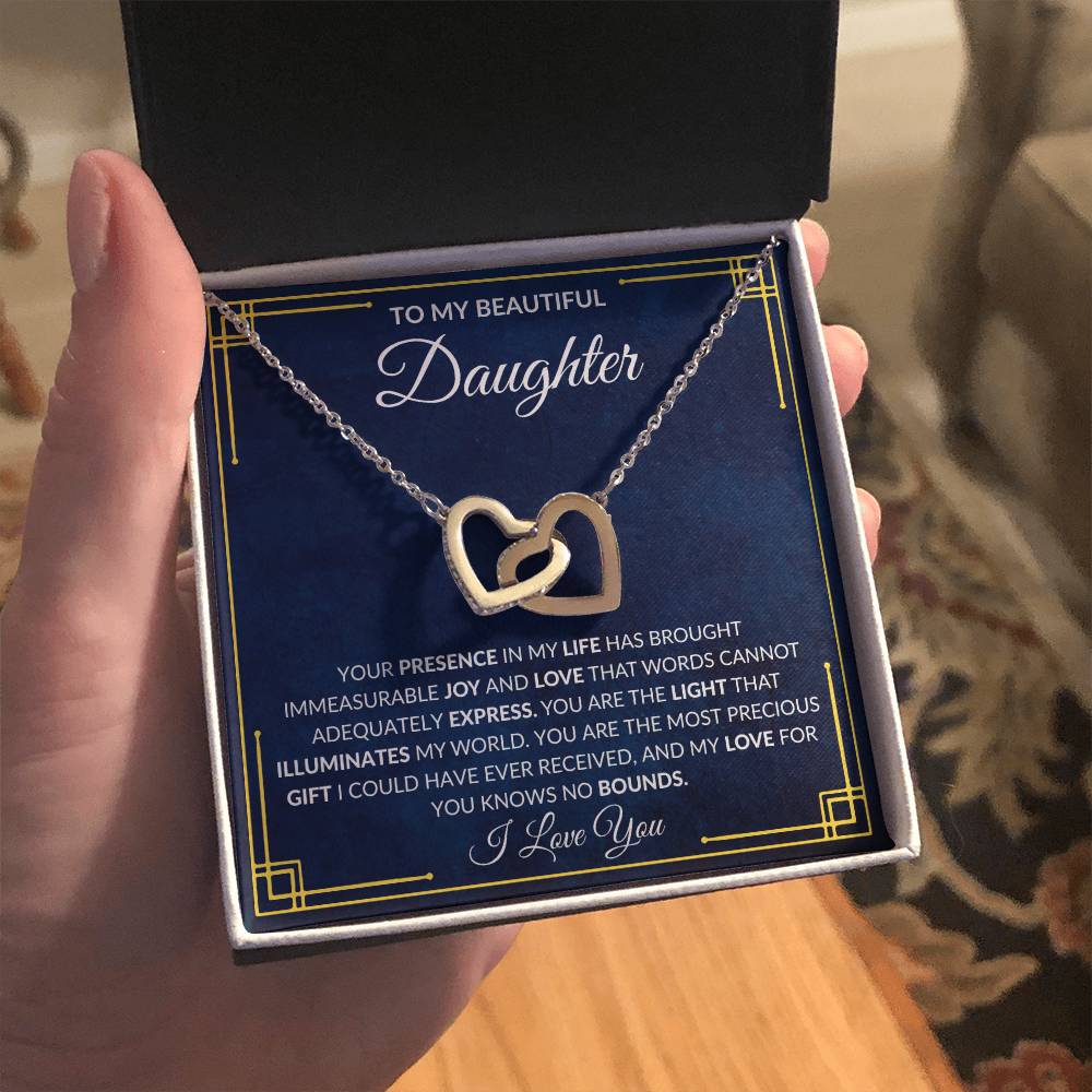 To My Daughter | Interlocking Hearts Necklace | Your Presence In My Life