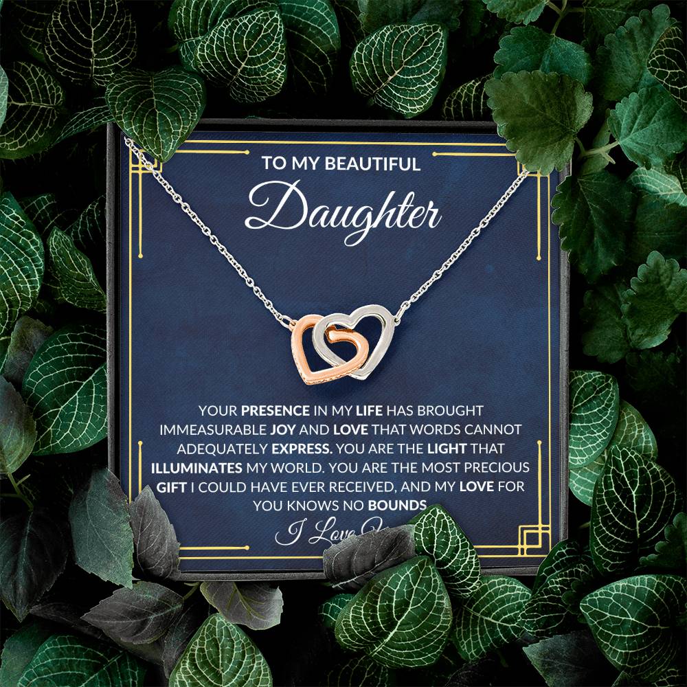 To My Daughter | Interlocking Hearts Necklace | Your Presence In My Life