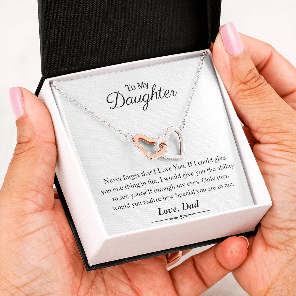 To My Daughter | Interlocking Hearts Necklace | Love Dad | Limited Supply