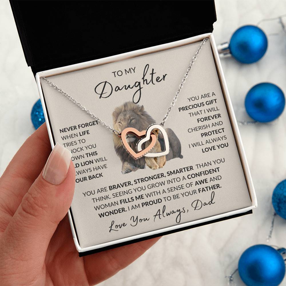 To My Daughter | Interlocking Hearts Necklace | Love Dad | Limited Supply