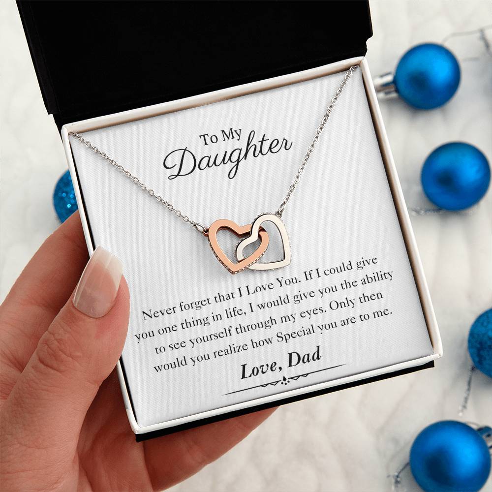 To My Daughter | Interlocking Hearts Necklace | Love Dad | Limited Supply