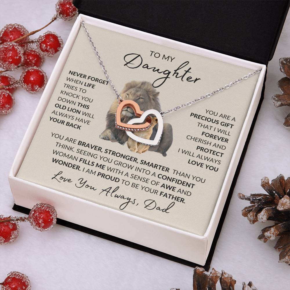 To My Daughter | Interlocking Hearts Necklace | Love Dad | Limited Supply