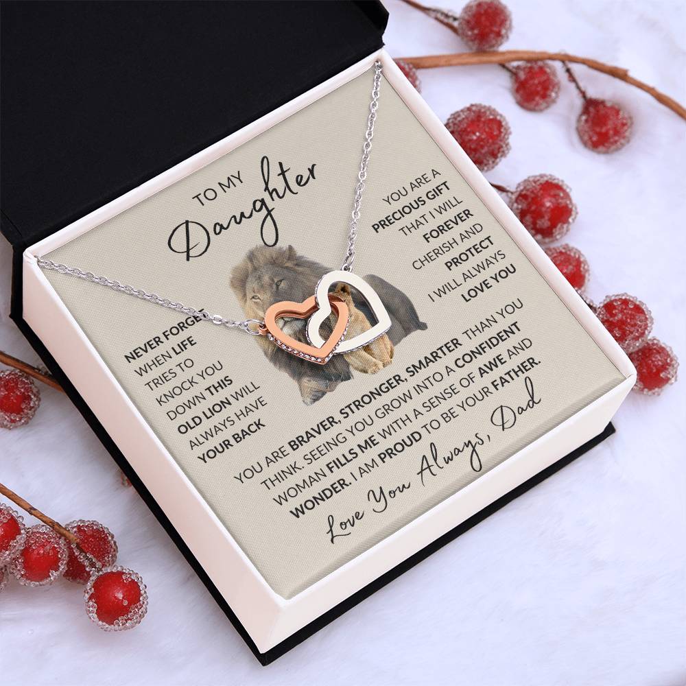 To My Daughter | Interlocking Hearts Necklace | Love Dad | Limited Supply