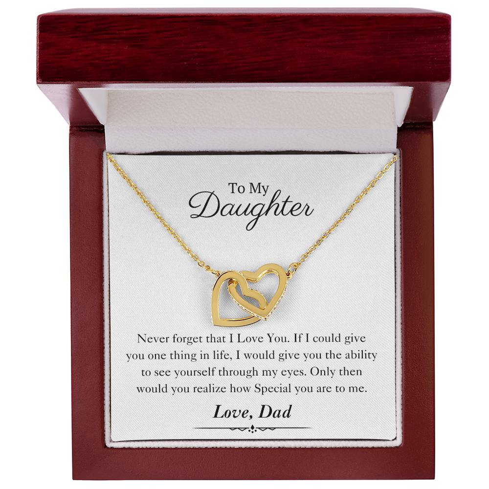 To My Daughter | Interlocking Hearts Necklace | Love Dad | Limited Supply