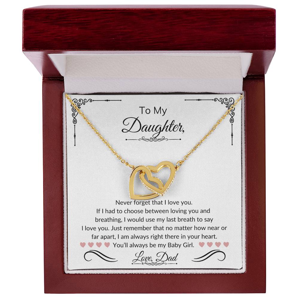 To My Daughter | Interlocking Hearts Necklace | Love Dad | Limited Supply