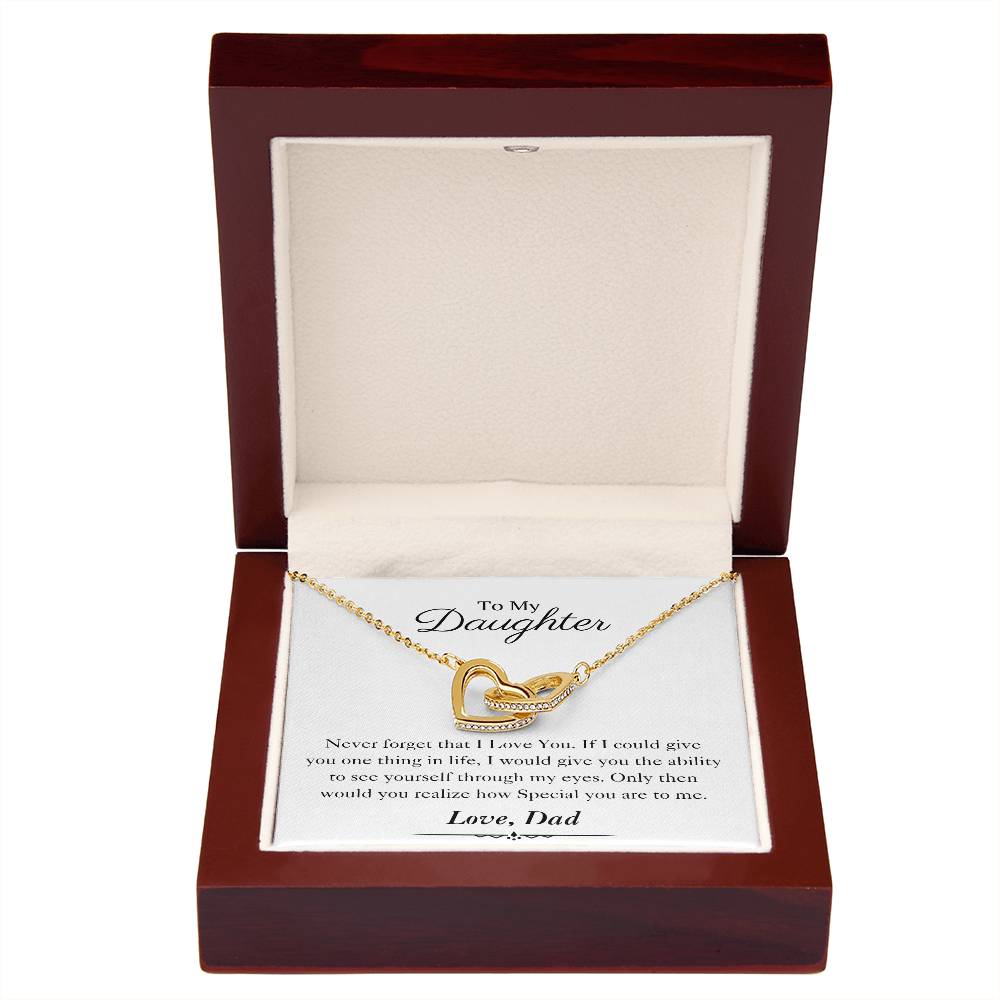 To My Daughter | Interlocking Hearts Necklace | Love Dad | Limited Supply