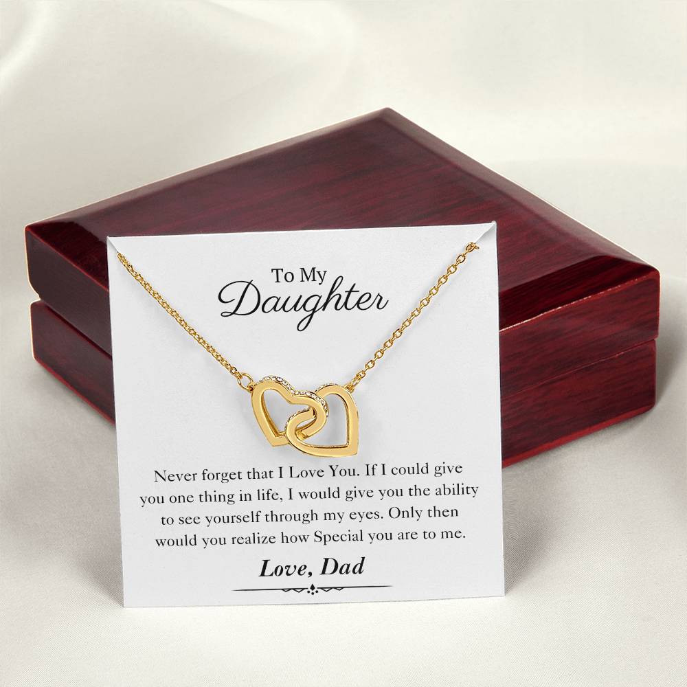 To My Daughter | Interlocking Hearts Necklace | Love Dad | Limited Supply