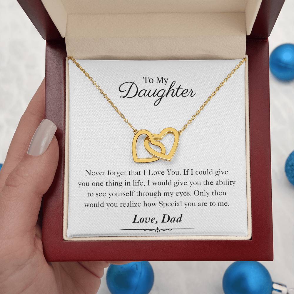 To My Daughter | Interlocking Hearts Necklace | Love Dad | Limited Supply