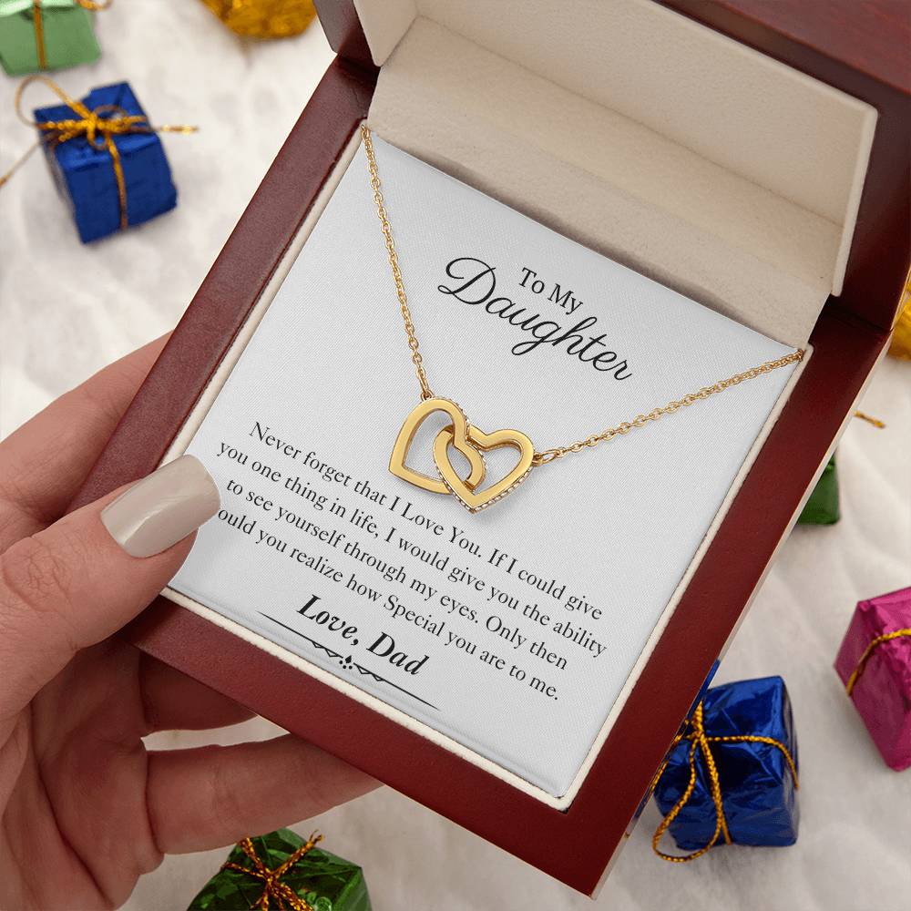 To My Daughter | Interlocking Hearts Necklace | Love Dad | Limited Supply