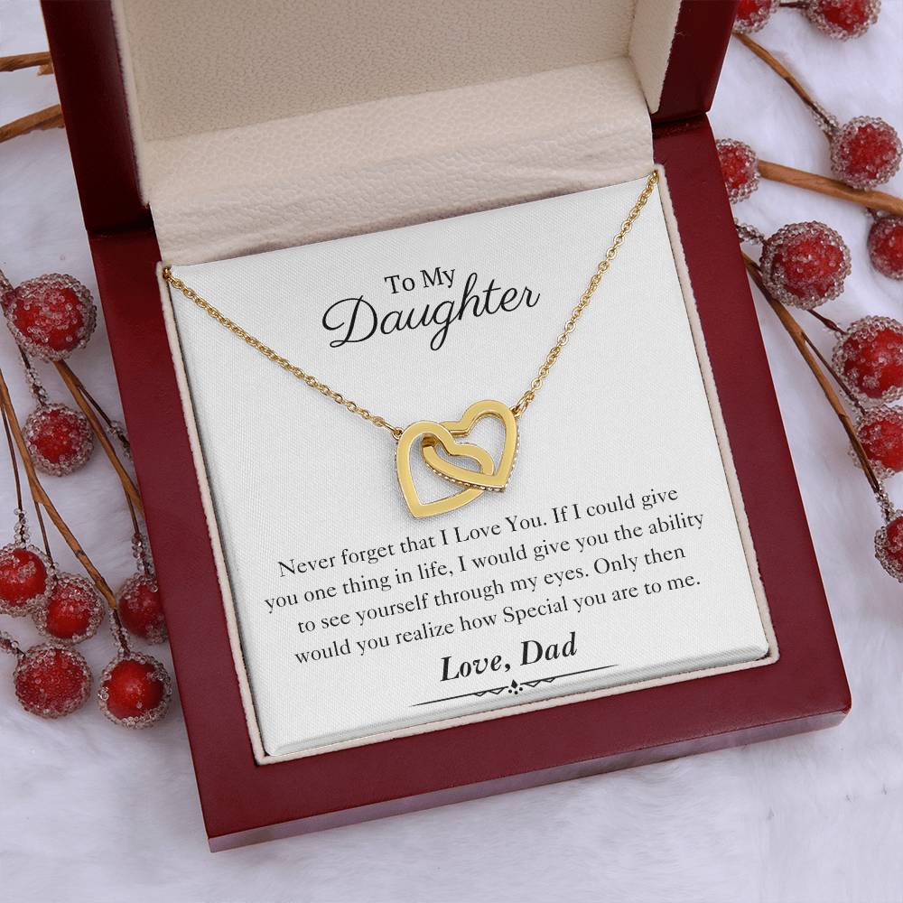 To My Daughter | Interlocking Hearts Necklace | Love Dad | Limited Supply