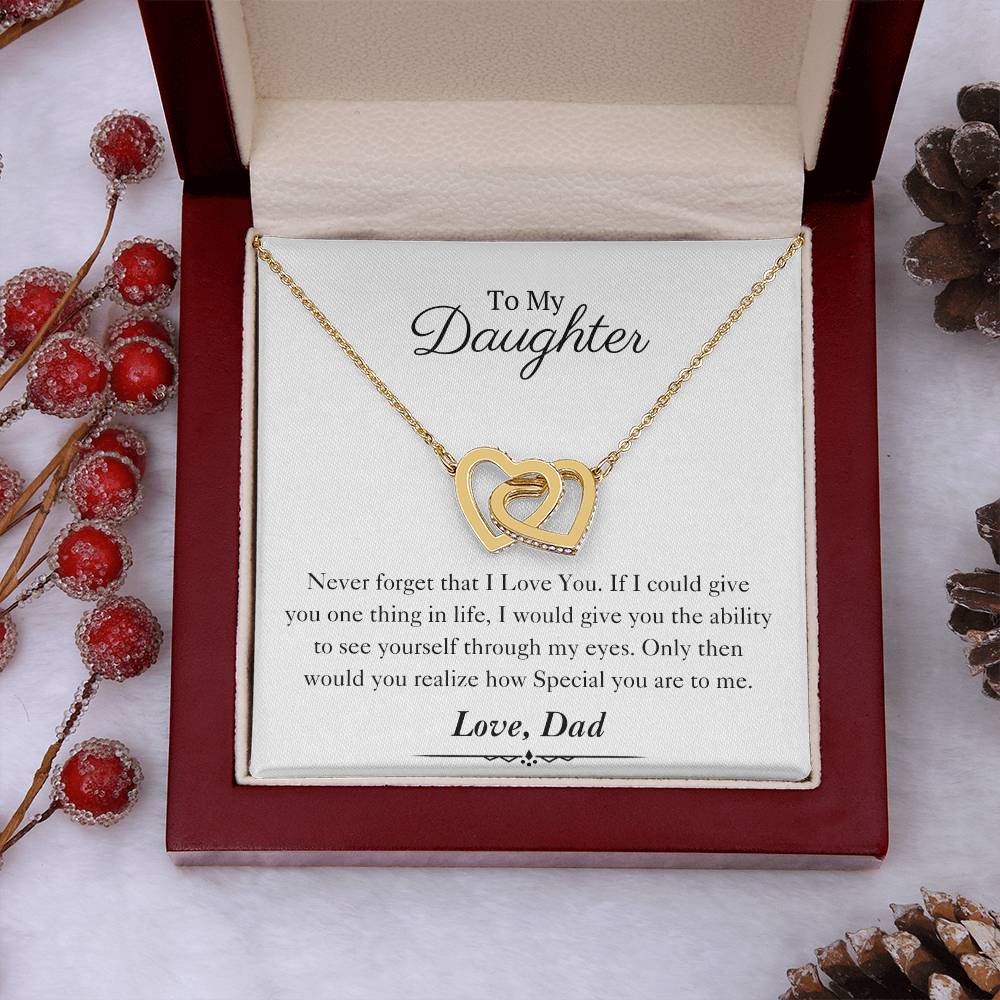 To My Daughter | Interlocking Hearts Necklace | Love Dad | Limited Supply