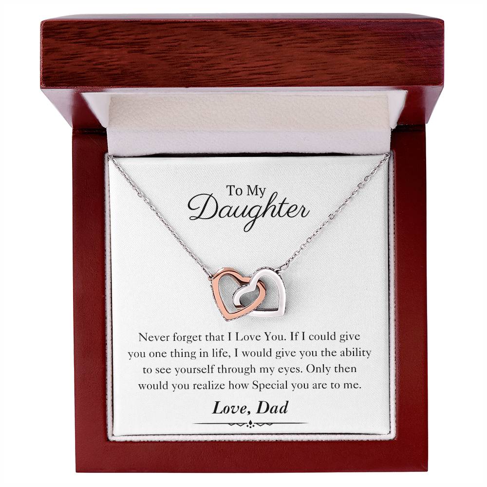 To My Daughter | Interlocking Hearts Necklace | Love Dad | Limited Supply