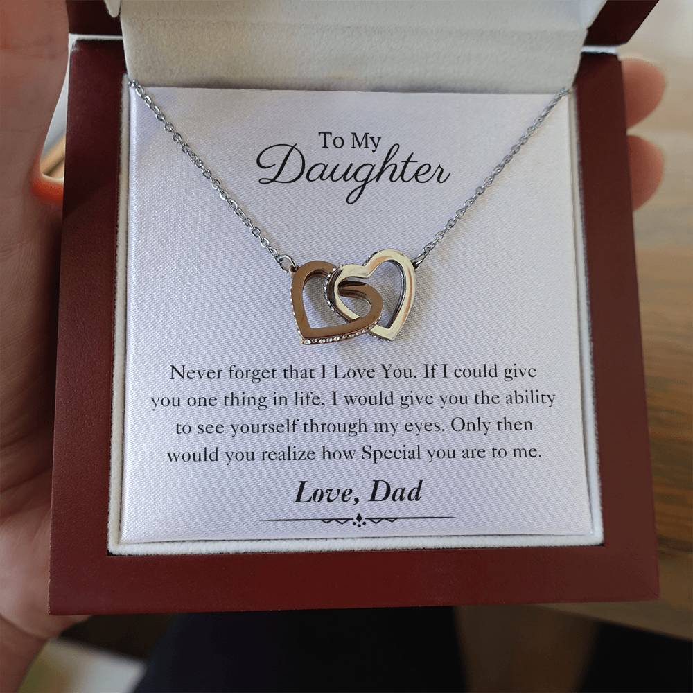 To My Daughter | Interlocking Hearts Necklace | Love Dad | Limited Supply