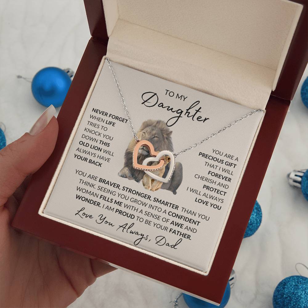 To My Daughter | Interlocking Hearts Necklace | Love Dad | Limited Supply