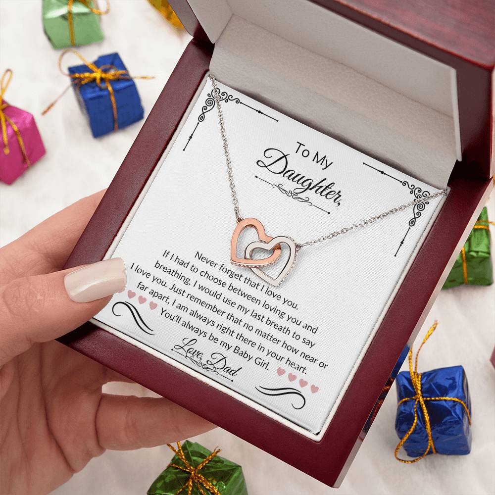 To My Daughter | Interlocking Hearts Necklace | Love Dad | Limited Supply