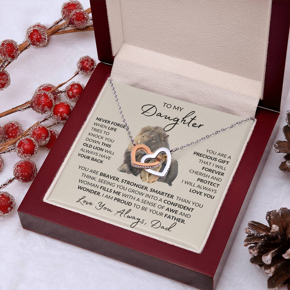 To My Daughter | Interlocking Hearts Necklace | Love Dad | Limited Supply