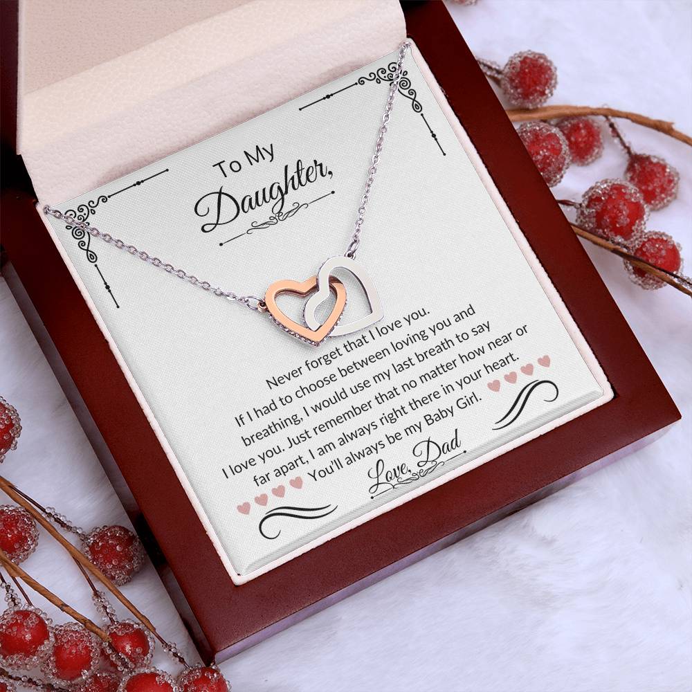 To My Daughter | Interlocking Hearts Necklace | Love Dad | Limited Supply