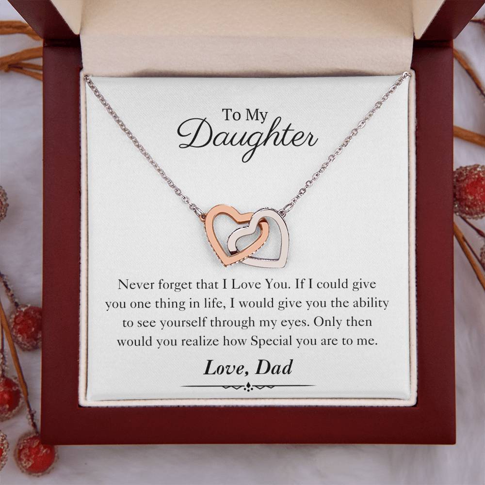 To My Daughter | Interlocking Hearts Necklace | Love Dad | Limited Supply