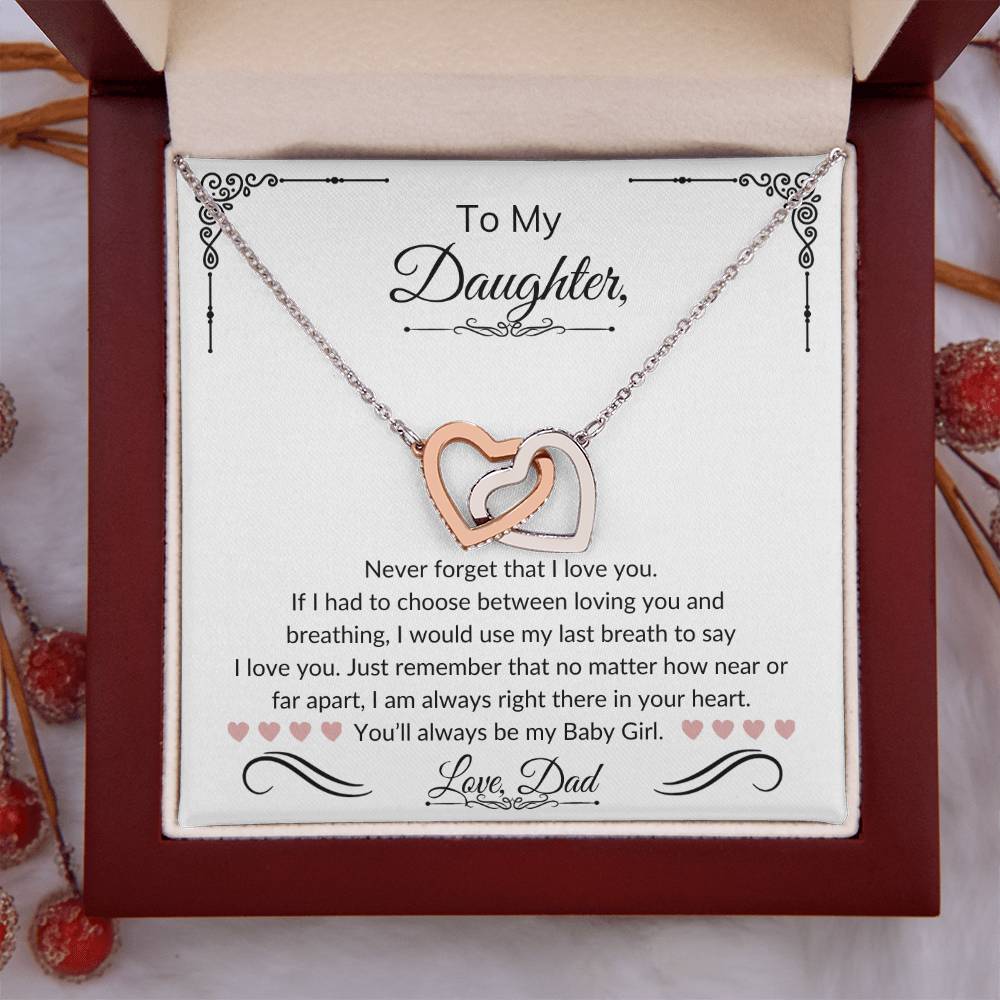 To My Daughter | Interlocking Hearts Necklace | Love Dad | Limited Supply