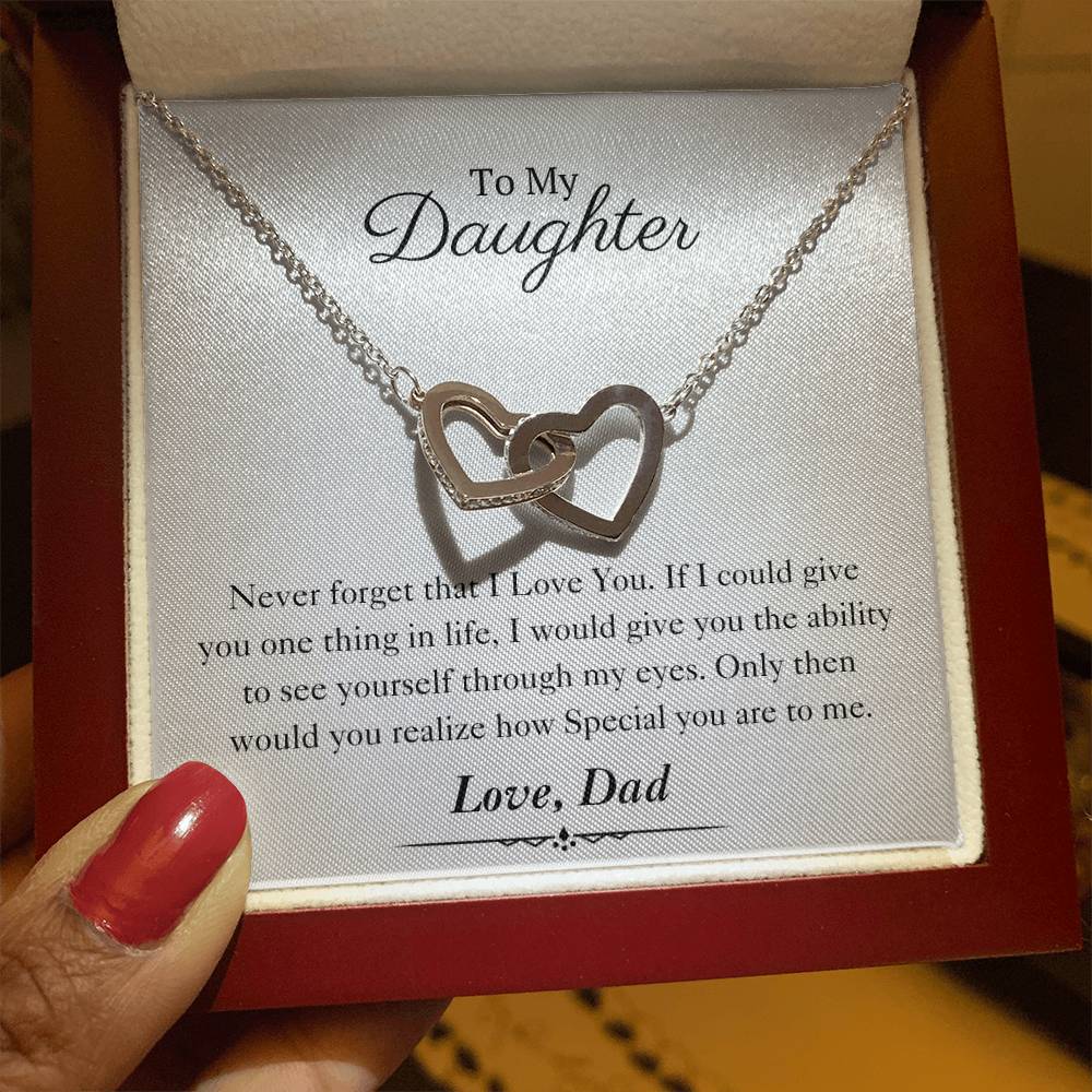 To My Daughter | Interlocking Hearts Necklace | Love Dad | Limited Supply