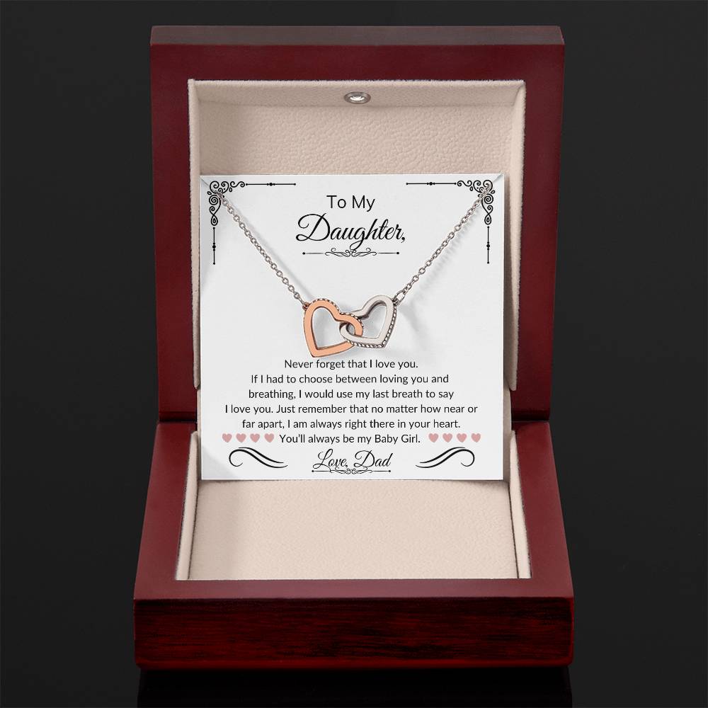 To My Daughter | Interlocking Hearts Necklace | Love Dad | Limited Supply