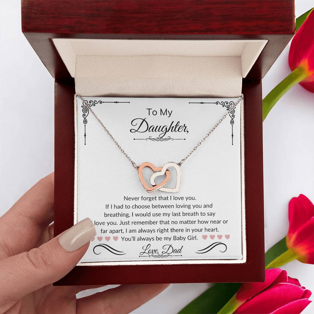 To My Daughter | Interlocking Hearts Necklace | Love Dad | Limited Supply