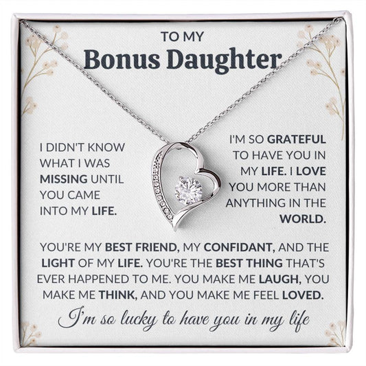 To My Bonus Daughter | Forever Love Necklace