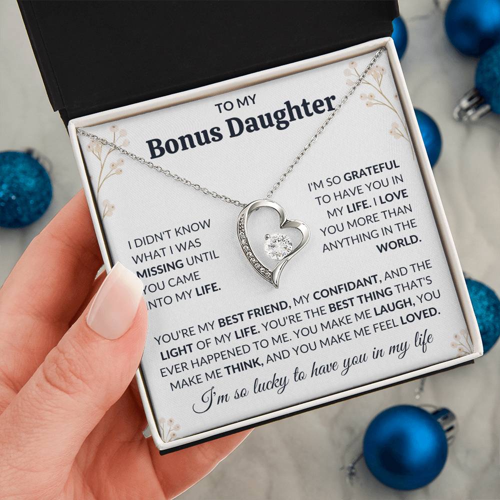 To My Bonus Daughter | Forever Love Necklace